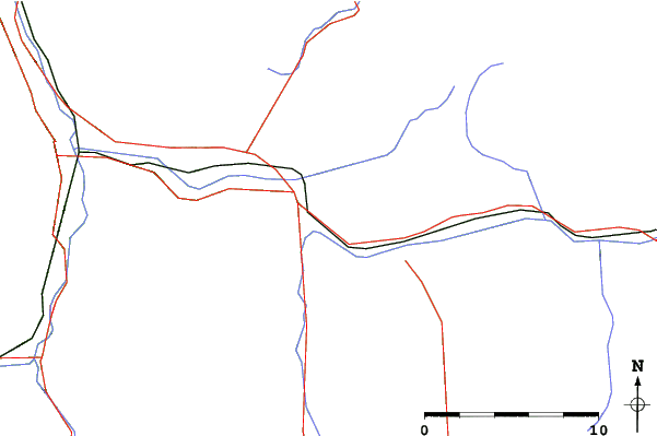 Roads and rivers close to Eben/Monte Popolo
