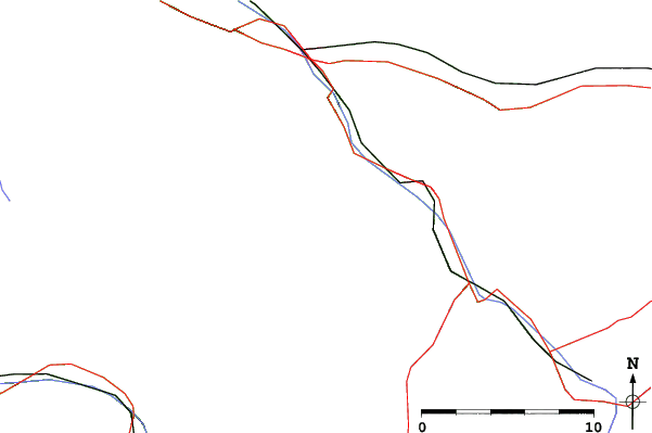Roads and rivers close to Golm