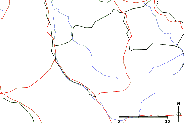 Roads and rivers close to Hemberg - Bächli