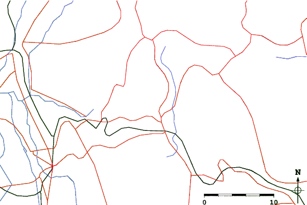 Roads and rivers close to Inawashiro