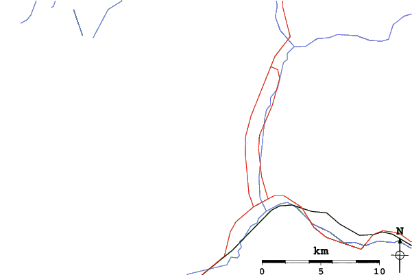 Roads and rivers close to K3 Catski