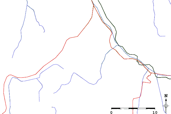 Roads and rivers close to La Toussuire (Les Sybelles)