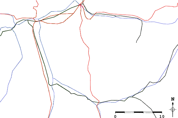 Roads and rivers close to Lenzerheide