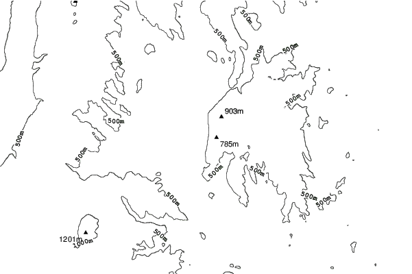 Magic Mountain Ski Area neighbourhood contours