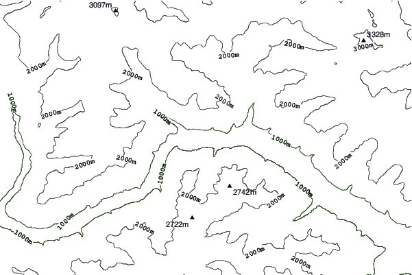 Mölltaler Gletscher neighbourhood contours