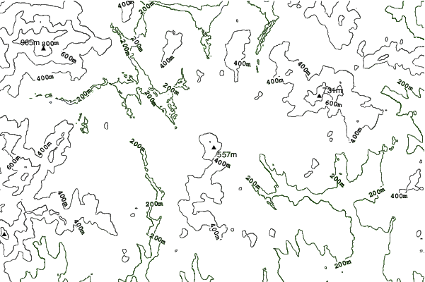 Mt Abram Ski Resort neighbourhood contours