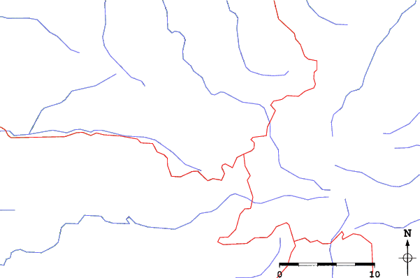 Roads and rivers close to Mount Stirling