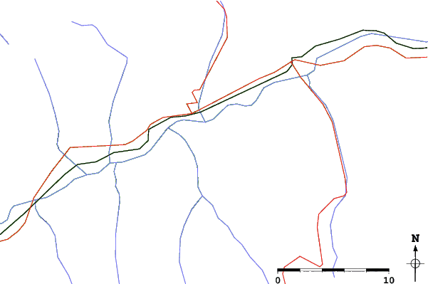 Roads and rivers close to Nax - Mont-Noble