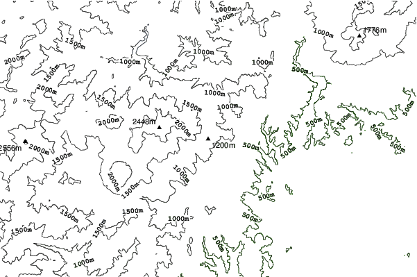 Nikko Kirifuri Kogen neighbourhood contours