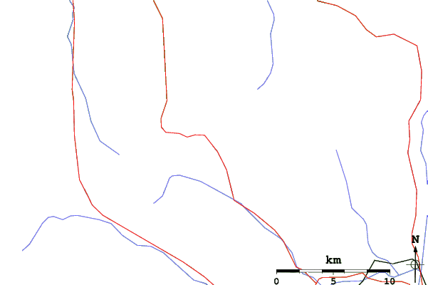 Roads and rivers close to Obertauern