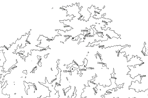 Onbara Kogen neighbourhood contours