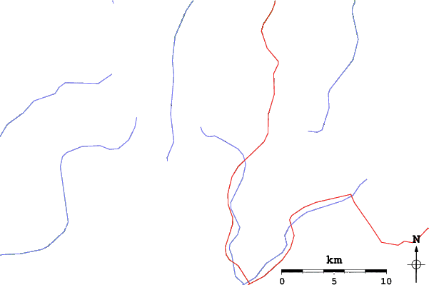 Roads and rivers close to Ordino-Arcalís