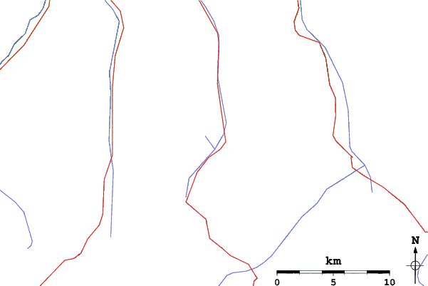 Roads and rivers close to Pitztal Glacier