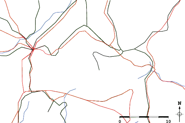 Roads and rivers close to Rigi