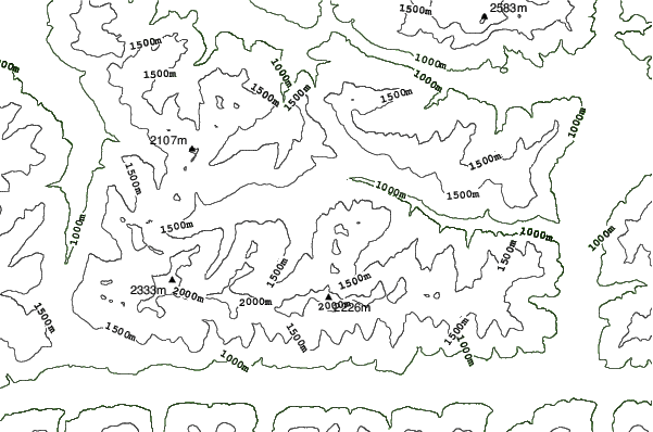 Saalbach Hinterglemm neighbourhood contours