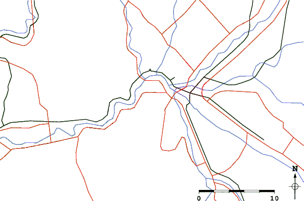 Roads and rivers close to Santa Present Park