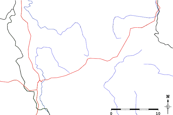Roads and rivers close to Sandl/Viehberg