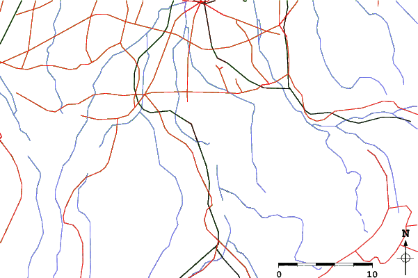 Roads and rivers close to Sarukurayama
