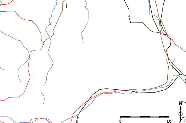 Roads and rivers close to Schwefelberg-Bad