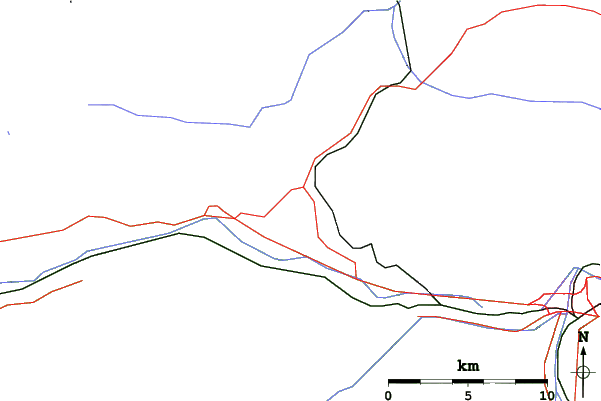 Roads and rivers close to Seefeld-Reith/Gschwandtkopf