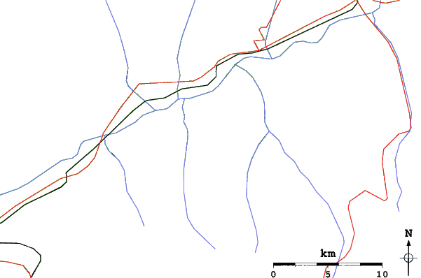 Roads and rivers close to Thyon-Printze