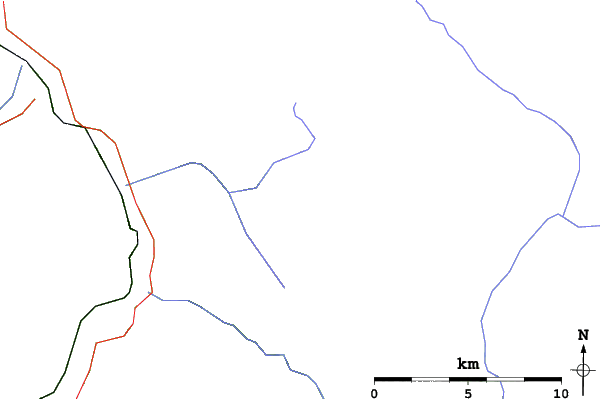 Roads and rivers close to White Wilderness Heliskiing