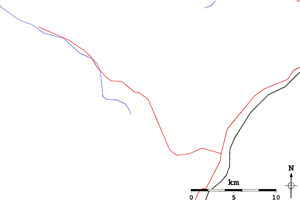 Roads and rivers close to Whitecap Alpine